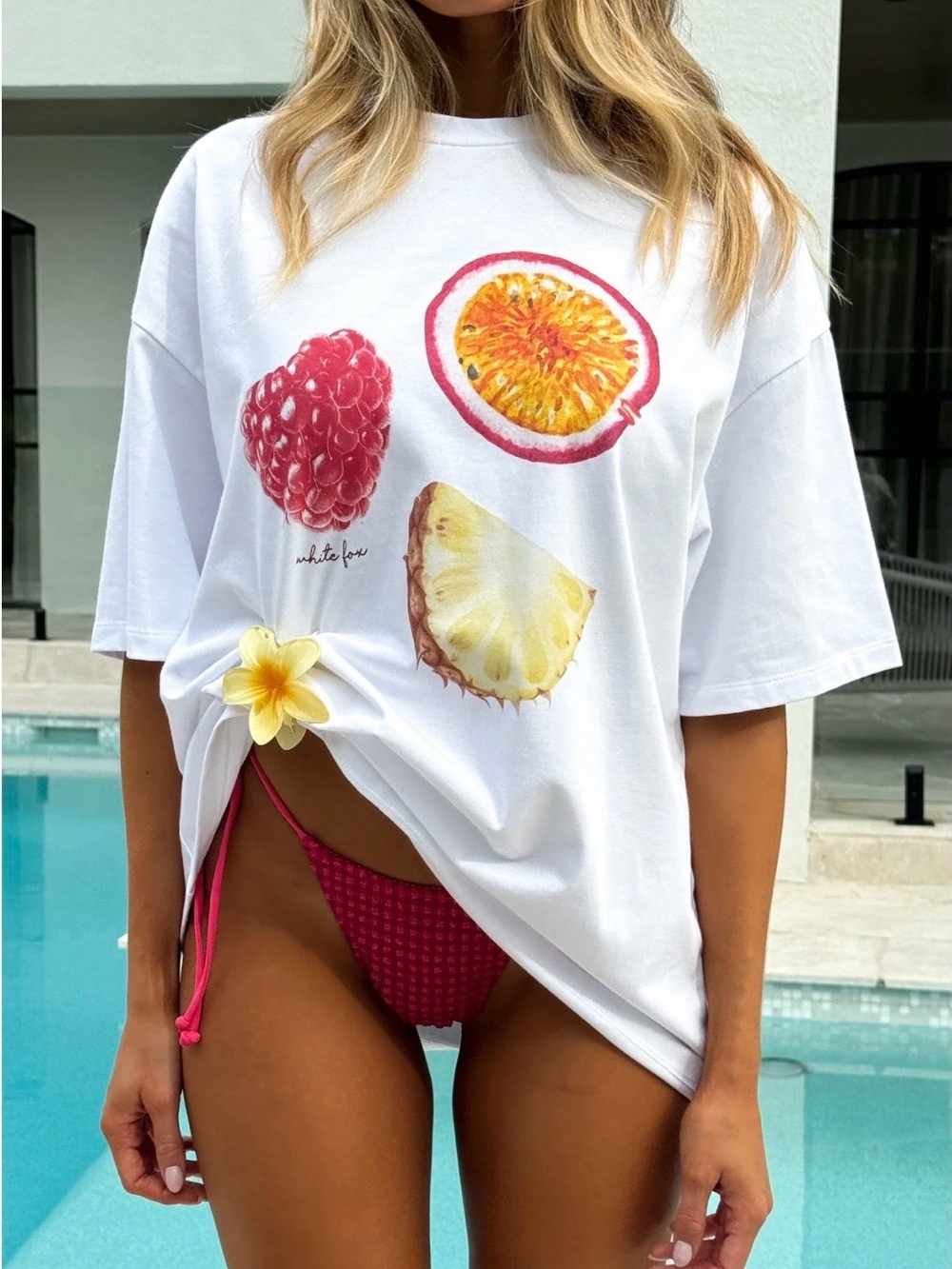 White Fox So Juicy Oversized Tee White - size XS/S